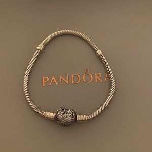Pave Heart Clasp Pandora Bracelet